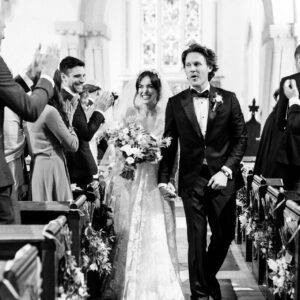Elizabeth Henstridge Instagram - We met 10 years ago today 🤍 

on the pilot tv show where we met {WE’RE JUST FRIENDS 🙊} // proposal 💁🏻‍♀️ // wedding ✨ // into the sunset…. // you caring for me while I’m siiiick sick sick instead of us being in Paris celebrating our anniversary 😬 {I have made this photo black and white for your protection friends 😵‍💫}

Love you more and more @zacharyburrabel