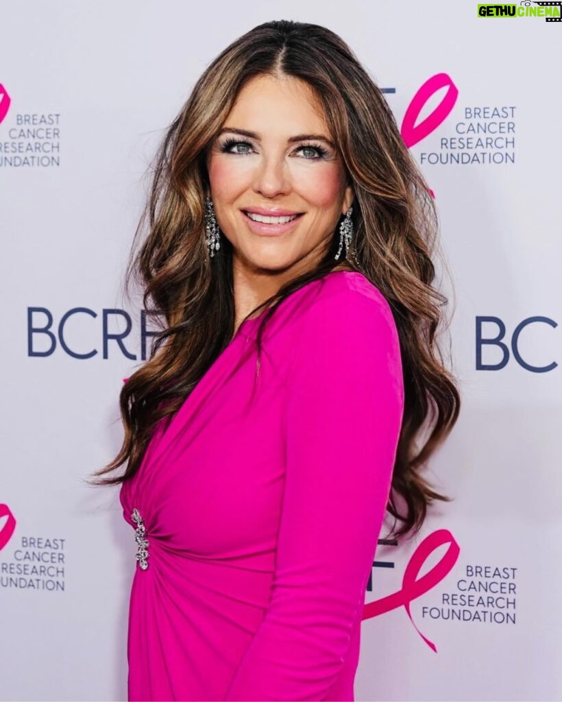 Elizabeth Hurley Instagram - Every two minutes a woman is diagnosed with breast cancer. Only scientific research will bring an end to this deadly disease that kills more women than any other cancer. As the Global Ambassador for the Estée Lauder Companies Breast Cancer campaign, I am proud to support the Breast Cancer Research Foundation and thrilled to tell you that we raised $11 million dollars last night in NYC for life saving research 🩷🩷🩷🩷