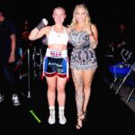 Elle Brooke Instagram - Proud is an understatement…🥹 the work this woman @thedumbledong has put into her boxing in the last two years showed again lastnight, she is never shy of a challenge and actually wants to challenge herself and lastnight she showed she belongs in there against a veteran of combat sports. Only her 6th fight and just improves massively each fight. Big shoutout to Tibbs and the whole team also 🫶🏼 I can’t wait to see what the future holds for my Twinnie #BabyBomber love you ❤️ #BrookVanZant #MF #MisfitsBoxing #Boxing #ElleBrook #EbanieBridges #Champ #Sisters #Bombers #Twinny #Love
