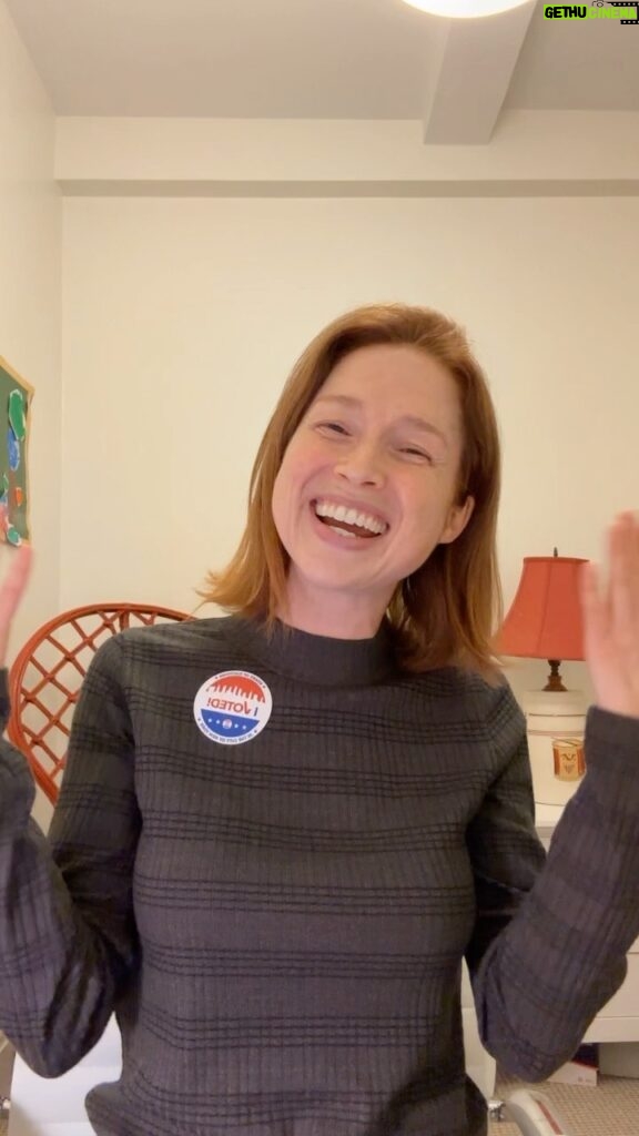 Ellie Kemper Instagram - Happy Election Day!!! I just voted here in NY, but I’m not stopping there. I’m doing something called “Vote Tripling,” so I texted three of my friends - Ali in Pennsylvania, Melissa in Missouri, and Jen in New York - to make sure they have a plan to vote. Please rally three of your friends, too! Tag me with your pics and stories, and/or leave a comment below. Vote Tripling really does work! TODAY WE VOTE 💪💪💪💪💪