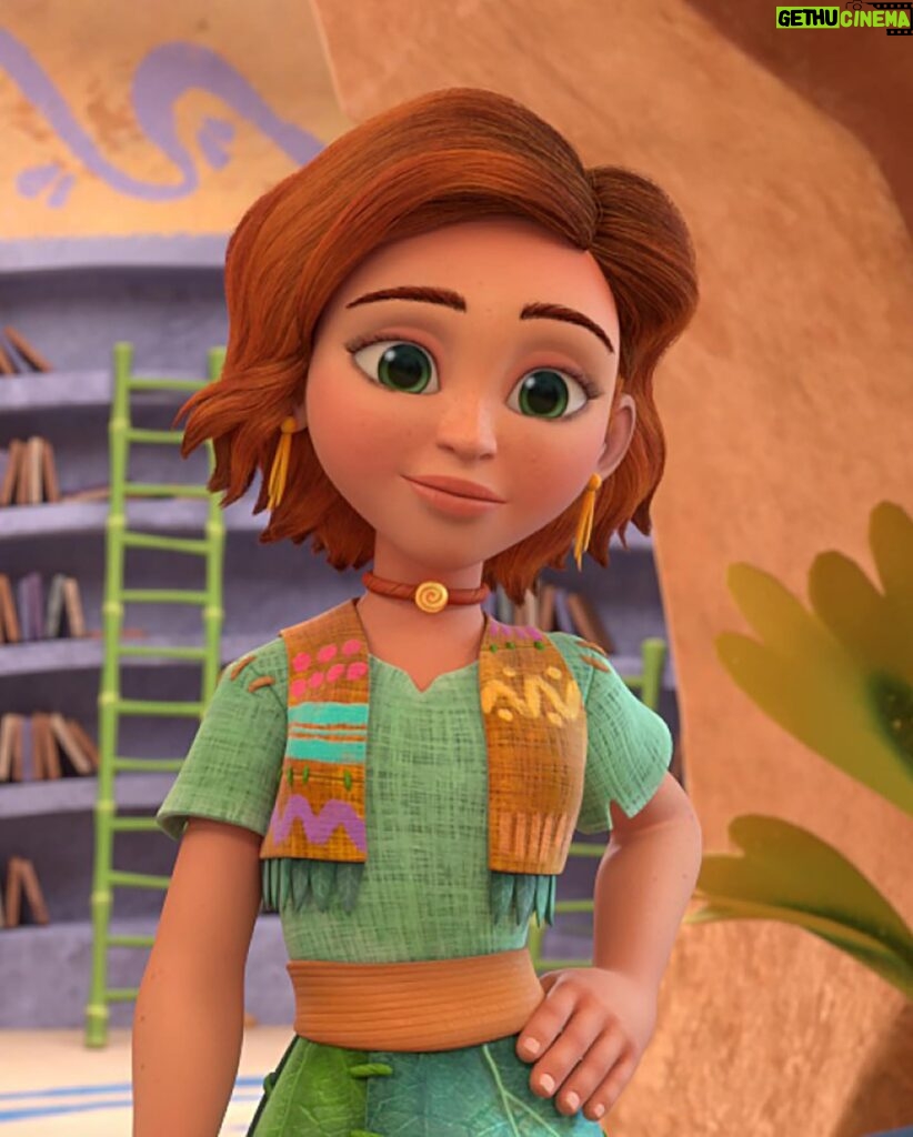 Ellie Kemper Instagram - I am SO excited to be a part of the voice cast for #DisneyJuniorEureka!!! This fabulous show about a young girl inventor living in prehistoric times premieres TODAY on @disneyjunior and @disneyplus. I play “Chee,” the cave librarian whose sense of style is infinitely sharper than my own. Whoo hoo EUREKA!