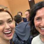 Ellie Kemper Instagram – A great trip home to celebrate the 100th Anniversary of my high school @jbs1923_official!! Well the only selfies I took are one with fellow alum / rising star #JonHamm and another with my friend #Jessica. Thank you to everyone at JBS for such an uplifting and beautiful event, and to @wheresnewmo for the extra pics! 💙💛💙💛💙💛💙💛💙