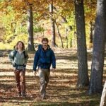 Ellie Kemper Instagram – Guys, I’m….leaving society to start a utopian community in the forest with @lukegrimes. Jk jk these are pics from our movie #HappinessForBeginners!! Directed by goddess @vwight22 and streaming JULY 27 on @netflix 🥾❤️🍁😊😊