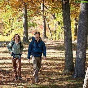 Ellie Kemper Instagram - Guys, I’m….leaving society to start a utopian community in the forest with @lukegrimes. Jk jk these are pics from our movie #HappinessForBeginners!! Directed by goddess @vwight22 and streaming JULY 27 on @netflix 🥾❤️🍁😊😊