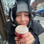 Elsie Hewitt Instagram - just a girl and her oat milk cappacheen and giant hands cus 0.5