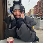 Elsie Hewitt Instagram - just a girl and her oat milk cappacheen and giant hands cus 0.5
