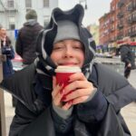 Elsie Hewitt Instagram - just a girl and her oat milk cappacheen and giant hands cus 0.5