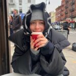 Elsie Hewitt Instagram - just a girl and her oat milk cappacheen and giant hands cus 0.5