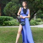 Elva Ni Chen-Xi Instagram - A right dress and accessories allow you to be elegant and appear strong💙 @GiorgioArmani #GiorgioArmani #elvaootd