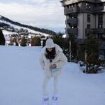 Emily Canham Instagram - daddy daughter ski trip 😌🥹🫶🏼🎿 ft the new addition 🤭🤭🤭 Coat @moncler via @farfetch Bag @louisvuitton via @harrods Sunglasses @celine Hair @thedrybar @flodry___ #skitrip #courchevel1850 #nanospeedy #frenchalps