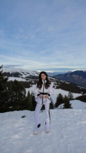 Emily Canham Instagram - time to head to ski school🫣🥲 get dressed with me to go skiing in the alps 🚠⛷️ jacket, pants and gloves @goldbergh base layers @sweatybetty headband @andotherstories sports bra @lululemon #skioutfit #courchevel #goldbergh (ad-pr)