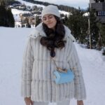 Emily Canham Instagram - daddy daughter ski trip 😌🥹🫶🏼🎿 ft the new addition 🤭🤭🤭 Coat @moncler via @farfetch Bag @louisvuitton via @harrods Sunglasses @celine Hair @thedrybar @flodry___ #skitrip #courchevel1850 #nanospeedy #frenchalps