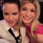 Emily Hampshire Instagram - Day -> night. Thank you @bafta for the tea & party sandwiches ❤️🥪 (- crust) & @mptf for the 🍕 & 🍫. The only thing that could have made yesterday better is me being cooler —or at least just less awkward fan girling all over @carriganagain (I’m sooooorrry! 😰🫣 I just think you’re amazing and it made me weird🥸)