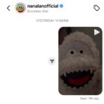 Emily Hampshire Instagram - This is the GREATEST day ever & I’ve never been happier to have StuMBs steal my phone to slide into his favorite celebs’ DMs 🐾🤩 ‌ #nanalan #puppets #nana #whosthatwonderfulgirl #mona