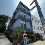 Emily Kinney Instagram - Visited my old neighborhood last week. The building is a lot nicer now than when I lived there. 2006 was a vibe. I worked at a coffee shop down the street. Summer was brutal and Sometimes I dated or befriended people just because they had good airconditioning at their apartment and $6 pizza/beer combo was a regular dinner. I painted all the walls and practiced all the dance moves and songs for my first Broadway show up there. My roommate Elisabeth taught me pilates and we would visualize our future selves where she would have a sweet husband and modern dance company and I would be getting up and going to my acting job on tv! I spent a lot of time picking out my MySpace home page song, matching it to my mood, and writing poems and watching dvds on my computer of old sex and the city episodes. It’s easy to get nostalgic, but—-I have central air now. 💕😝🕶️