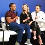 Emily VanCamp Instagram - Had a blast at D23 with these guys! So happy to officially announce that Sharon Carter will be back in @thefalconandwintersoldier 👏🏼 Very excited to get started on this one. Thanks to everyone who came out today!! . . Styled by @petraflannery Makeup by @stephensollitto Hair by @sascha_breuer #anthonymackie @imsebastianstan #wyattrussell @marvel #mcu