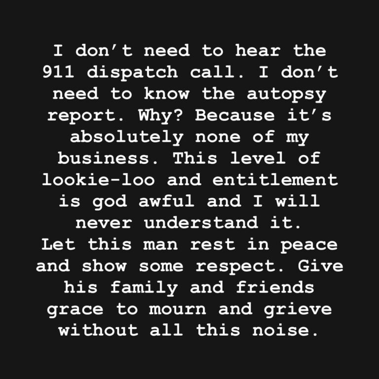 Emma Heming Instagram - Please allow Matthew’s family to control this narrative. Please allow them the right to share what they see fit with the public or not. Nothing is owed to us. Matthew is not public property. If it has not come from them directly, then it is just noise and keep scrolling 🤍