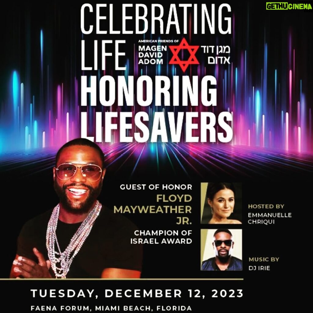 Emmanuelle Chriqui Instagram - Honored to have been asked to produce the Miami Gala for @magen_david_adom @magen_david_adom_america, Israel’s Red Cross and National Blood Bank. Special thanks to @floydmayweather @irie and @echriqui for stepping up! It’s gonna be a VERY special night!