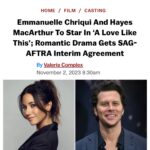 Emmanuelle Chriqui Instagram - I am SO happy and grateful to let you know what we’ve been up to. A truly magical experience led by our INCREDIBLE director @johnasherofficial Getting to team up again with the amazingly talented @hayze_days has been a dream!! Our crew and producers slayed every part of this.. I can’t wait for you guys to see a love like this… #ilovemyjob #indiefilm #interimagreement Link in bio:)