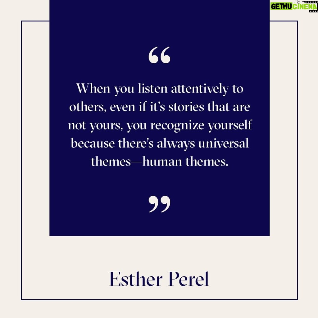 Esther Perel Instagram - Deepening human connections has been my ultimate goal from the start. Through my books, courses, podcast, card game, and now a live tour around the country, I always aim to help us understand just how universal our issues and experiences can be. Recently, I had the pleasure of chatting with @thecut, where we ventured beyond just my upcoming shows into lighter topics like a few of my favorite things, why I avoid gossip, and what not to do at a dinner party, highlighting the simplicity that connects us amidst life’s complexities.