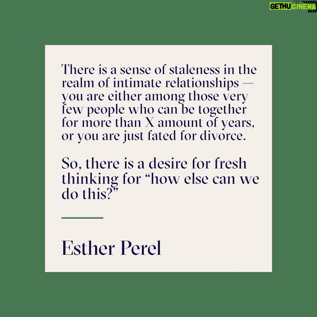 Esther Perel Instagram - I had the opportunity to chat with TODAY.com, offering insights into what audiences can anticipate on my upcoming tour, exploring the shifting landscape of relationships, and discussing a key skill that I believe is essential for everyone to cultivate. For the complete discussion, visit the link in my bio.