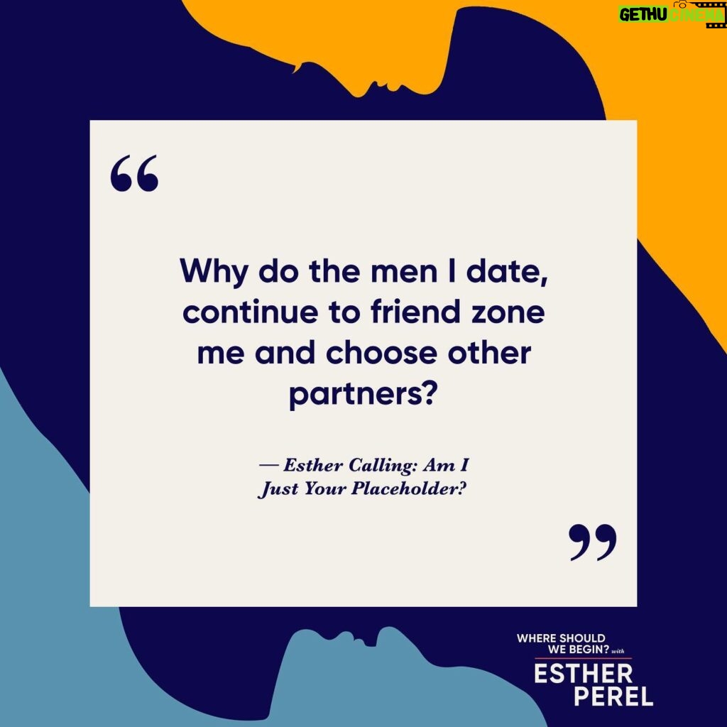 Esther Perel Instagram - Exploring the intricate layers of dating and self-worth on the latest episode of “Where Should We Begin?” I spoke with a woman grappling with the persistent theme of feeling unworthy in relationships. Join us as we unravel the threads of her past, revealing the roots of her belief that she’s unlovable, and explore the poignant question: “Why do the men I date, continue to friend zone me and choose other partners?”