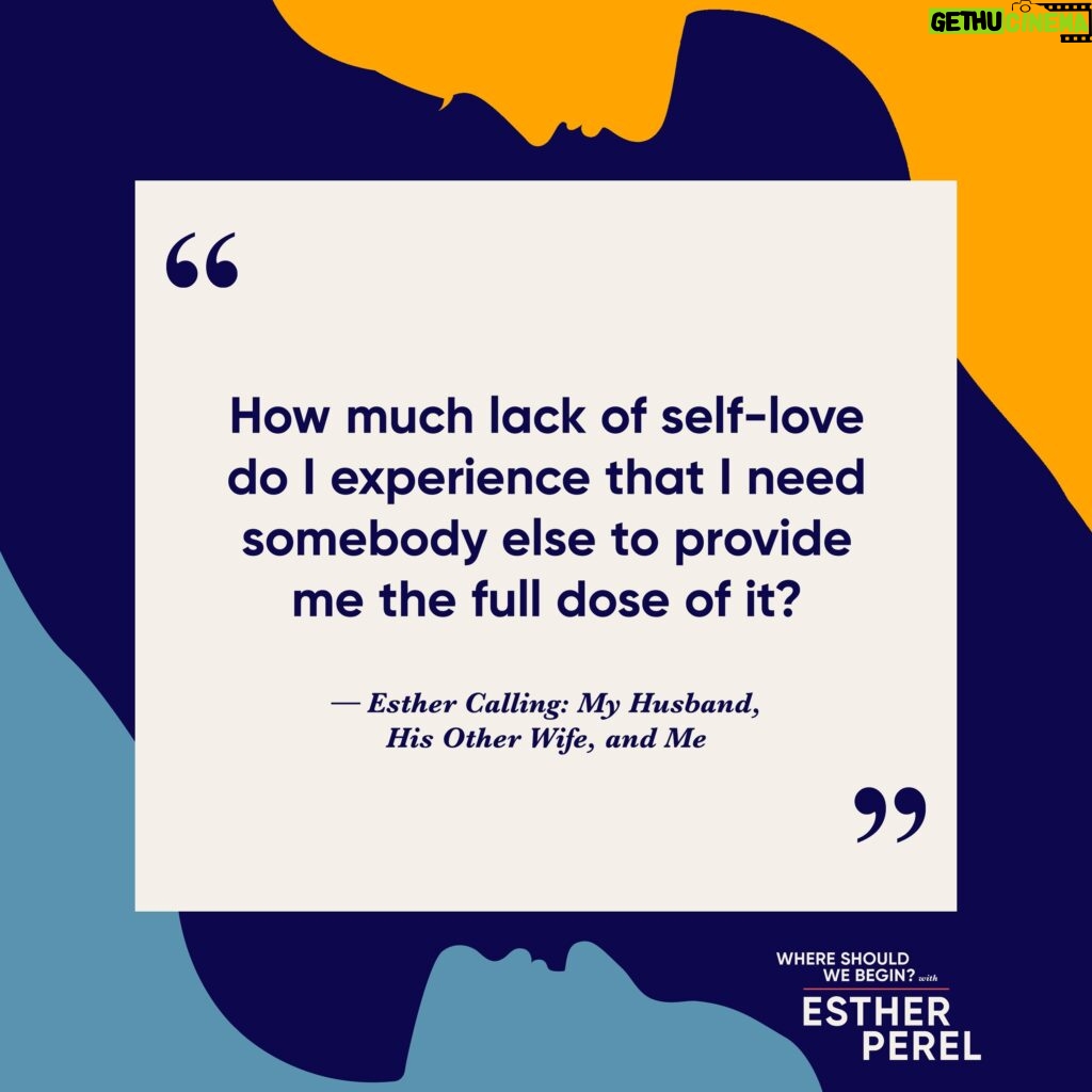 Esther Perel Instagram - In a new Esther Calling episode of Where Should We Begin? titled “My Husband, His Other Wife, and Me”, a woman shares her journey of love and sacrifice. Meeting abroad, marrying in the States, only to face the heart-wrenching reality of her husband’s familial obligations back home — to marry his brother’s widow. Listen through the link in my bio as I help her untangle the complex web of duty, love, and self-worth, realizing that sometimes the hardest journey is the one back to oneself.