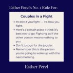 Esther Perel Instagram - "It’s a cardinal rule in therapy that practitioners aren’t supposed to tell their patients what to do or how to live. Instead, it’s their job to sagely guide them toward a new perspective." There are however rules I live by that act as guideposts and inspiration for creating deep connections, expressing myself freely, and having a bit of fun. Join me on @thecut as I explore Rules To Live By with writer Bindu Bansinath via the link in my bio.