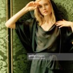 Eugenia Kuzmina Instagram - Portrait for and with Yves at his Paris studio @ysl at 15 💜🎸📖 … by #gysemberghbenoit 📸 Yves understood the Russian soul and history beyond any politics right away , we connected about poetry and #masterandmargarita , books , music , taste , commitment to thread between the thread , he was an instant soulmate , greatful. 💜 #paris @ysl @yslbeauty …. #loversandorherstrangers play opens tomorrow , I’d love to dedicate it to him in a way of an era 💋 @eventbrite directed and produced by @tayloractingstudio , also greatful for @nathaliecroscoitton for taking out of food lines , streets and post Soviet times 💜🎸 I was lucky but also work really hard 🍀