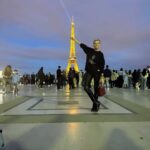 Eugenia Kuzmina Instagram - When your plane breaks down in Paris 🎞️🦋 there’s always light in the darkness …. #magictobealive 💜 jewelry @geraldine_diving @crispinaparis