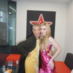 Evangeline Lilly Instagram - Backstage at @virginradiouk with #cassielang...the smart and sassy @kathrynnewton Katheryn and I are so different and yet so comfortable with one another. I think that's because we are both so unabashedly ourselves. #antmanandthewaspquantumania @antmanofficial #hopevandyne @lisastoreymakeup @kevinmichaelericson @pauledmonds217 (shave and a hair cut, two pence🎶) Colour by Jaime Powell @albertaferretti dress @bouguessa jacket