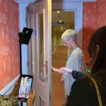 Evangeline Lilly Instagram - I know I've been negligent in posting. We had our big UK premier last night and I still haven't posted one photo. It's been pretty full-on and I really just wanted to be present and enjoy my night. Here is a little behind the scenes sneak peek. Last touches before walking out the door. 🚪 #antmanandthewaspquantumania