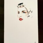 Evangeline Lilly Instagram - I saw this beautiful, minimalist painting by @nihat_ha on Instagram and knew immediately I had to have it. I reached out and bought it and it has finally arrived. There is something about her that reminds me of me…an essence. I felt a kindship to this piece and I am so excited to frame and hang it in my home. She will keep me company. #art #painting #watercolour #minimalist