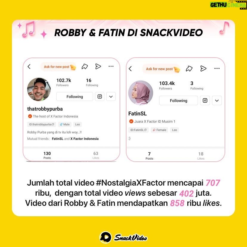 Fatin Shidqia Instagram - Teman-temaaan, terima kasih banyak buat 100K follower di @snack_video_indonesia 🤍 SENENG BANGET kalian suka sama konten-konten aku!! Yuk, buat Fatinistic yang belum follow, bisa langsung download aplikasi SnackVideo dan follow aku @/FatinSL buat nikmatin banyak konten ekslusif aku dan ikutan aktivitas seru ( eh duet bareng aku juga bisa loh) 😉