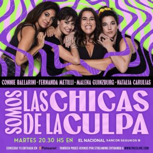 Fernanda Metilli Instagram - 📣Queríamos subir el flyer para anunciar oficialmente que el Martes 9 de Abril a las 20:30 hs comenzamos esta nueva temporada de #SomosLaschicasDelaculpa 2024 en @elnacionalsancorseguros 
.
‼️ Pero nuestro público es tan manija que casi esta agotada la primera función‼️ Así que saquen para la SEGUNDA  que ya esta a la venta ‼️
.

🫵 Ah como siempre vamos a tener el COMBO 4x2 para que nos veas x Streaming desde  tu casa . Pero  AGUANTÁ UN TOQUE LA ANSIEDAD xq eso sale a la venta MAÑANA 
.

🎫Entradas en el Link de nuestra Bio y @plateanet 
.
✨Somos @laschicasdelaculpa @mguinzburg @nataliacarulias @connieballarini @fermetilli 
.
✨Diseño: @juanbselva laviejaflores 
.
✨ Fotografia: @elfotografoerrante 
.
✨ Escenografía: @triadaescenografia 
.
✨ Producción: @micalabanca