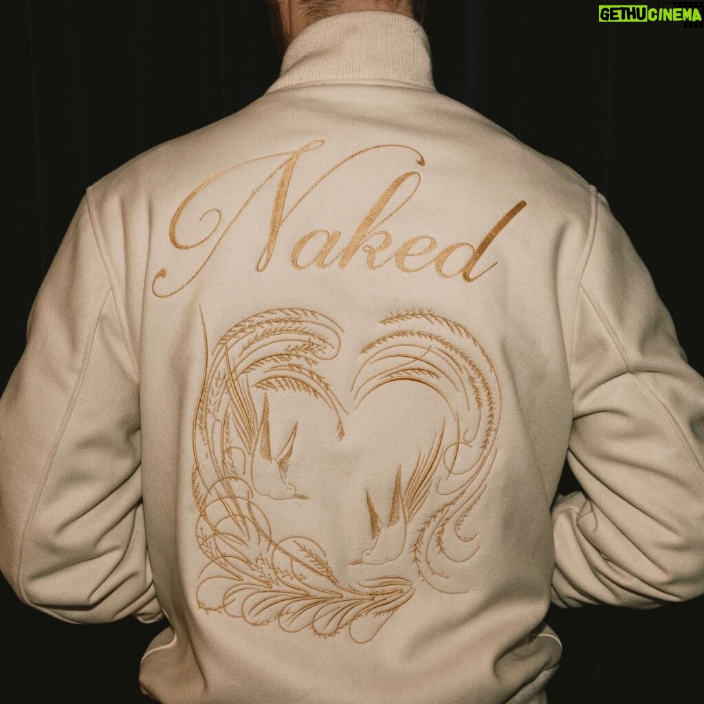 Finneas O'Connell Instagram - “Naked” - my new song out March 25. Love this one and can’t wait for you to hear it. Pre-save it now at the link in my bio for a chance to win this one-of-a-kind embroidered letterman jacket inspired by the art 🤍