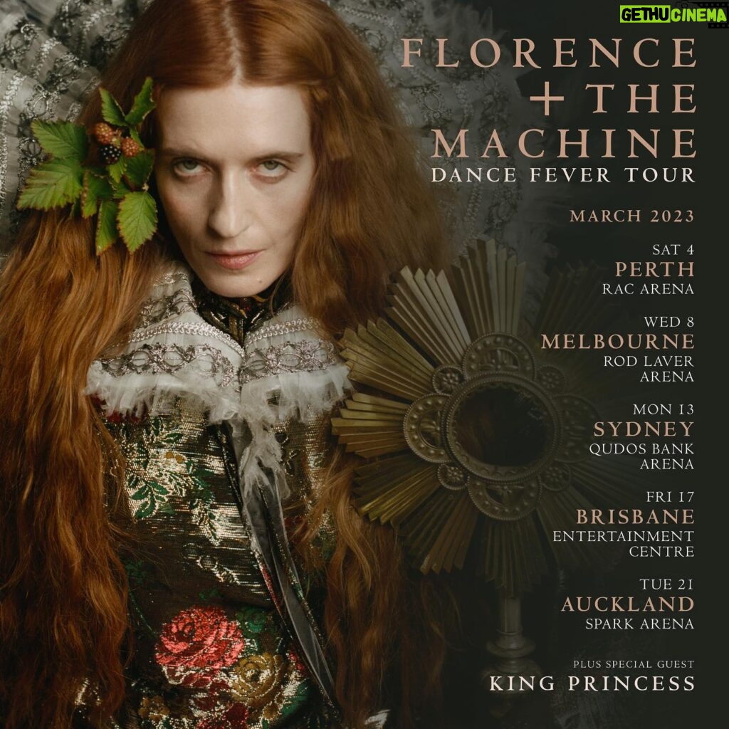 Florence Welch Instagram - Australia and New Zealand, me and @kingprincess69 are coming for you 🌺