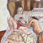 Freya Allan Instagram - ‘Lovers in pouzolles’ by me Oil on canvas