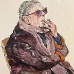 Freya Allan Instagram - Grandma and grandson havin a cig by me #acrylic