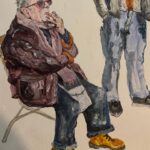 Freya Allan Instagram - Grandma and grandson havin a cig by me #acrylic