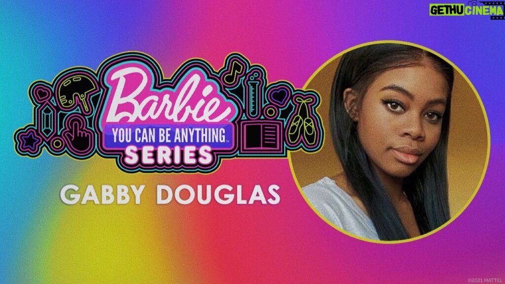 Gabby Douglas Instagram - hi hi i’m so excited to partner with Barbie! #ad join me with your kids for the Barbie You Can Be Anything Series; an inspiring series for kids of all ages featuring speakers, workshops, and performances! #YouCanBeAnything #Barbie”