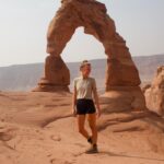 Gabby Petito Instagram - On a calm Monday morning, @bizarre_design_ and I decided to take the highly trafficked hike to the Delicate Arch. Not sure if it’s because it was 7ᴀᴍ on a Monday, but there actually were not as many people on the trail as I expected. After waiting on a short line for someone to generously take our photo, @bizarre_design_ and I made our way to the other side of arch (sᴇᴇ ɴᴇxᴛ ᴘᴏsᴛ) We also camped for one night in Devils Garden with the cover off of our tent to fall asleep watching the stars, trying to catch a glimpse of the Perseid meteor shower 🌌 𝐹𝑢𝑛 𝐹𝑎𝑐𝑡 → I did not edit any of these photos (except maybe to brighten the exposure slightly) but only one person in the background of the last slide! Also, during our hike I stepped off the trail up onto bare rock, just to take a photo of the view out of everyone’s way of the path, and a very nice man who I believe worked for @rei stopped everyone in their tracks and commented about my shoes asking me how I liked them, I felt like I was giving a small presentation to everyone crowding around waiting to continue on the path, all looking up at me while I’m standing on this rock describing how awesome these shoes have been! especially hiking with them on the #appalachiantrail while @bizarre_design_ hikes barefoot! ⌓ ͙⁺˚*･༓☾ side note ˚ this is not sponsored or an ad, although I wish it was (@rei )... But basically ALL of our hiking and camping gear, and also our van life essentials are all from @rei #reicoop #archesnationalpark #nps