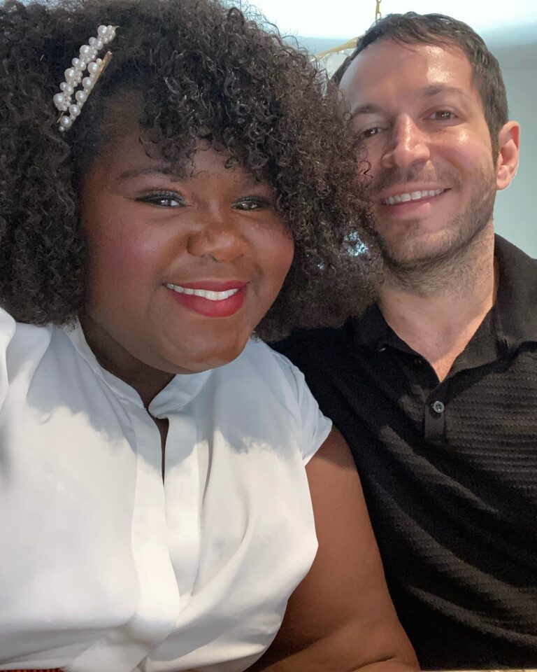 Gabourey Sidibe Instagram - On this day, 2 years ago, I married my favorite person. 10 out of 10, would recommend. @brandontour remains just as beautiful and dreamy, and clever and hilarious, and fun, and all around wonderful as he was the day I said “I do”. Lucky me 👩🏿‍❤️‍💋‍👨🏻💜👩🏿‍❤️‍💋‍👨🏻 Happy Anniversary my love @brandontour