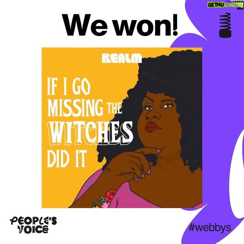 Gabourey Sidibe Instagram - Thank you to everyone who voted! Thank you to everyone who gave our lil podcast a listen! If you haven’t yet, click the link in my bio! Repost from @realmmedia_ • 🏆 Thank you to everyone who cast spells (and votes) because #IfIGoMissingTheWitchesDidIt is officially a @thewebbyawards winner!! 🏆 #Webbys 🪄 Congrats @gabby3shabby @pwilson720 @sarah_natochenny and Team Realm 😍 We're celebrating with 13% off everything in our merch store for the rest of the week! Just use WEBBYWINNER at checkout 🥰