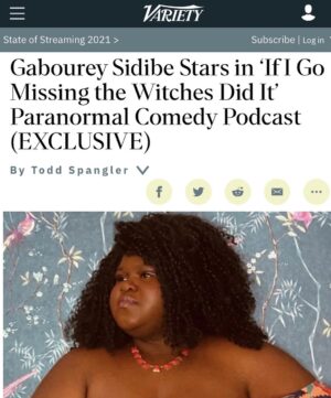 Gabourey Sidibe Instagram - At what point does my mild obsession with witches start to seem weird? Not yet right?…. Great!  So anyway, I’m excited to announce my 1st ever scripted podcast!! If I Go Missing The Witches Did It! 

And again, the obsession is NOT weird yet! We all agreed.