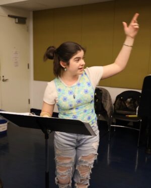 Gabriella Pizzolo Instagram - Beethoven: Live in Concert is only a week and a half away! check out @bvnthemusical and get your tickets today! swipe for a sneak peek of rehearsal shenanigans and some amazing press photos from @takeabowpodcast ⭐️