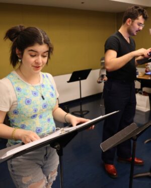 Gabriella Pizzolo Instagram - Beethoven: Live in Concert is only a week and a half away! check out @bvnthemusical and get your tickets today! swipe for a sneak peek of rehearsal shenanigans and some amazing press photos from @takeabowpodcast ⭐️