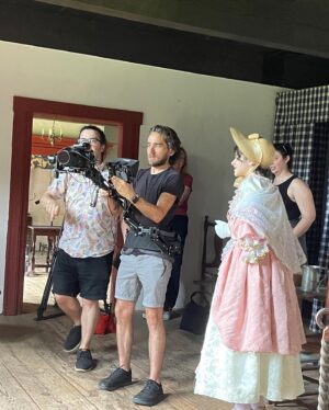 Gabriella Pizzolo Instagram - on set in the 90s… the 1790s!