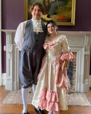 Gabriella Pizzolo Instagram - on set in the 90s… the 1790s!