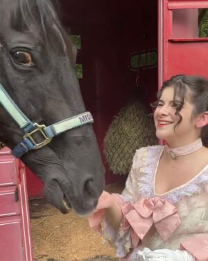 Gabriella Pizzolo Instagram - on set in the 90s… the 1790s!